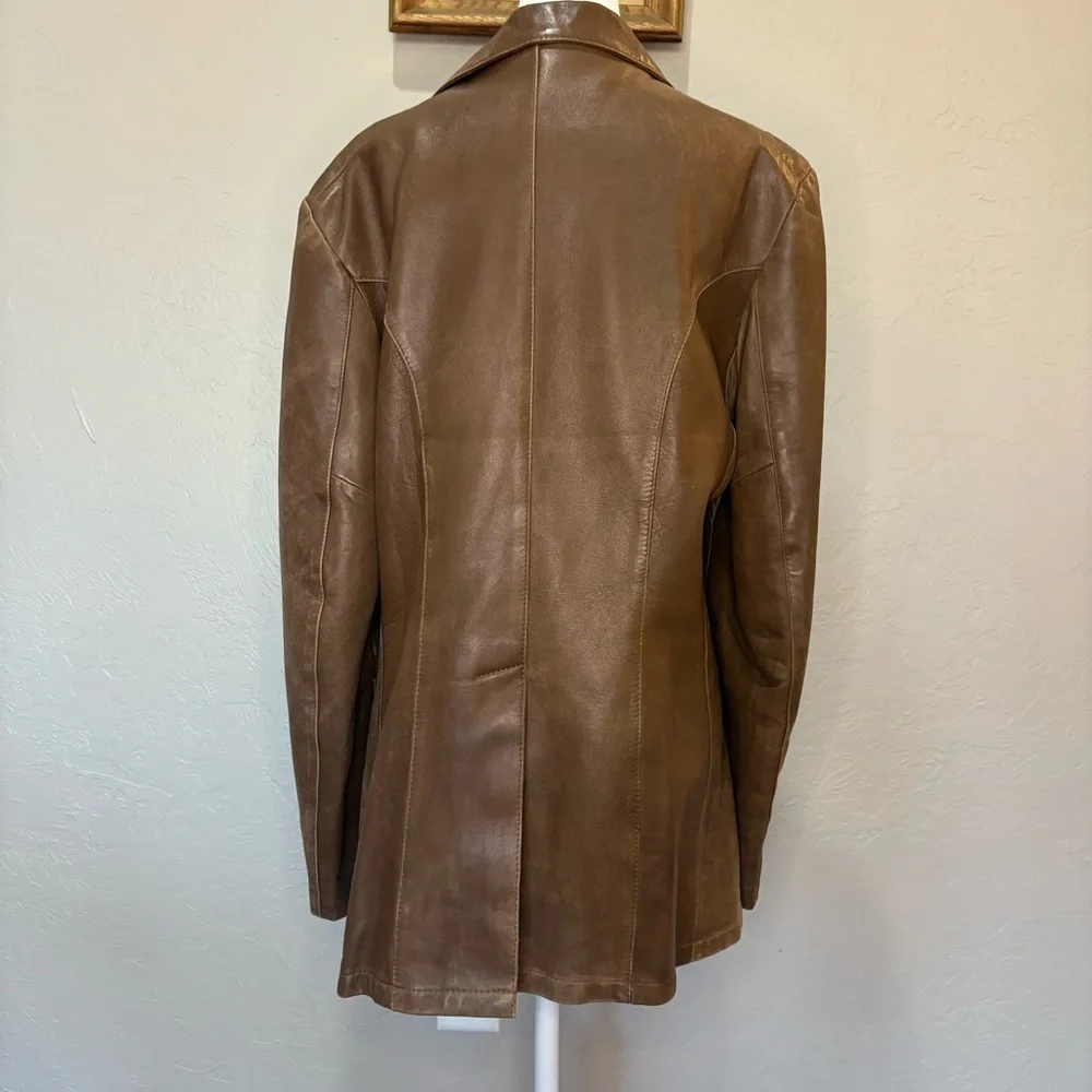 Remy Leather Fashions Blazer Jacket Made in USA • Size 42 • Genuine Leather